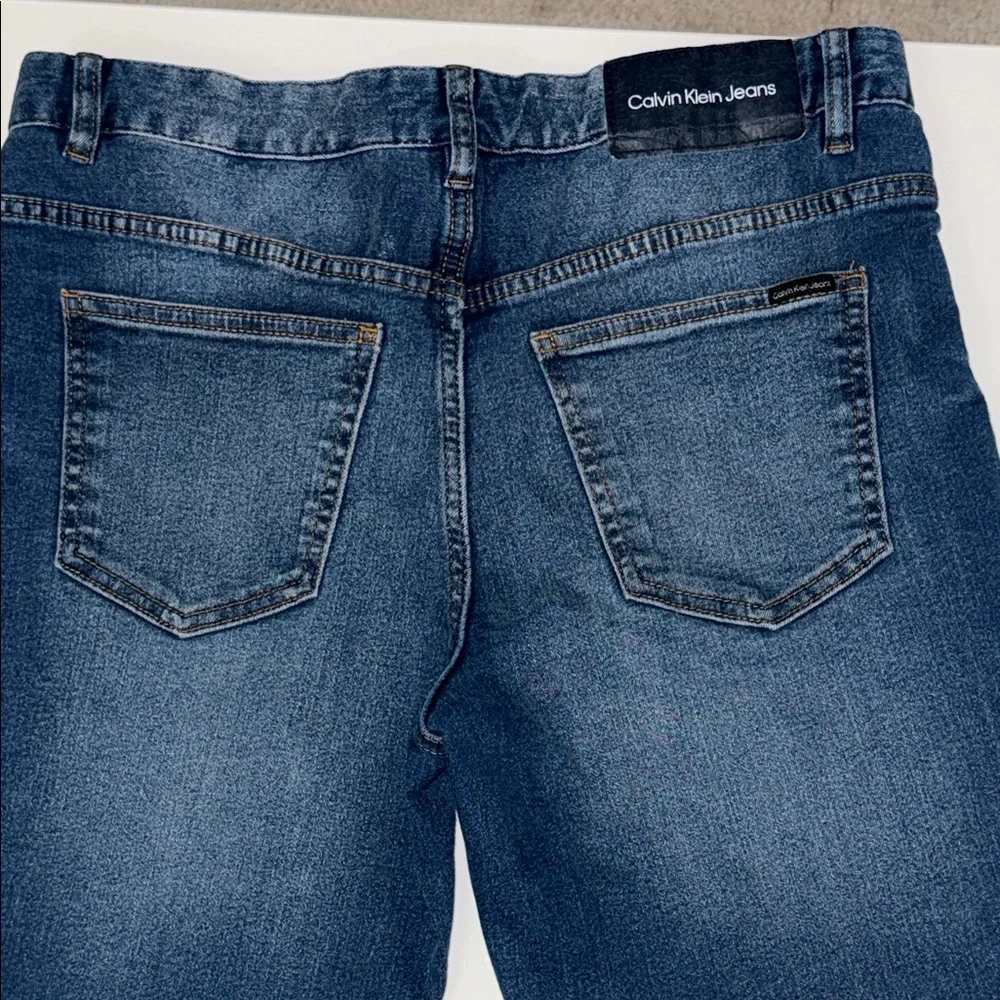 Calvin Klein Slim Straight Jeans Womens 18 Blue Denim